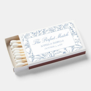 Blue & White Floral Perfect Match Wedding Favors