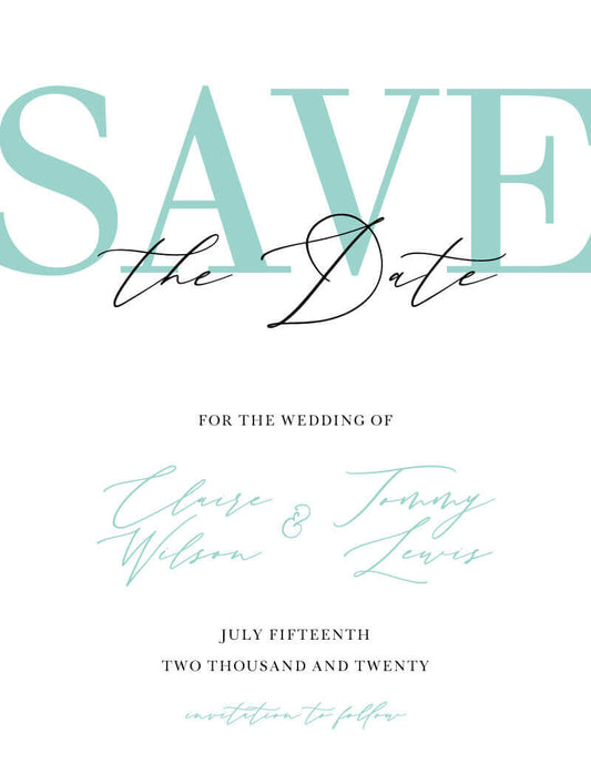 Blue Like Tiffany Save The Date Cards by Yunita Y.