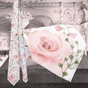 Blush Eucalyptus Garden Wedding Neck Tie