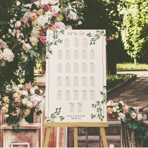 Blush & Greenery Wedding Seating Chart Foam Board
