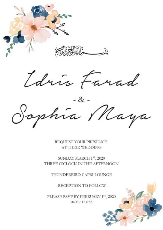 Blushing Blue Wedding Invitations by Cynthia W.