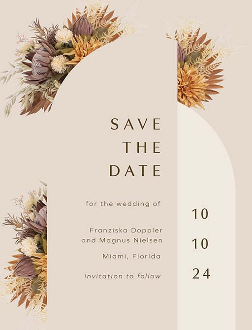 Bohemian Arch Save The Date Cards by Putri N.