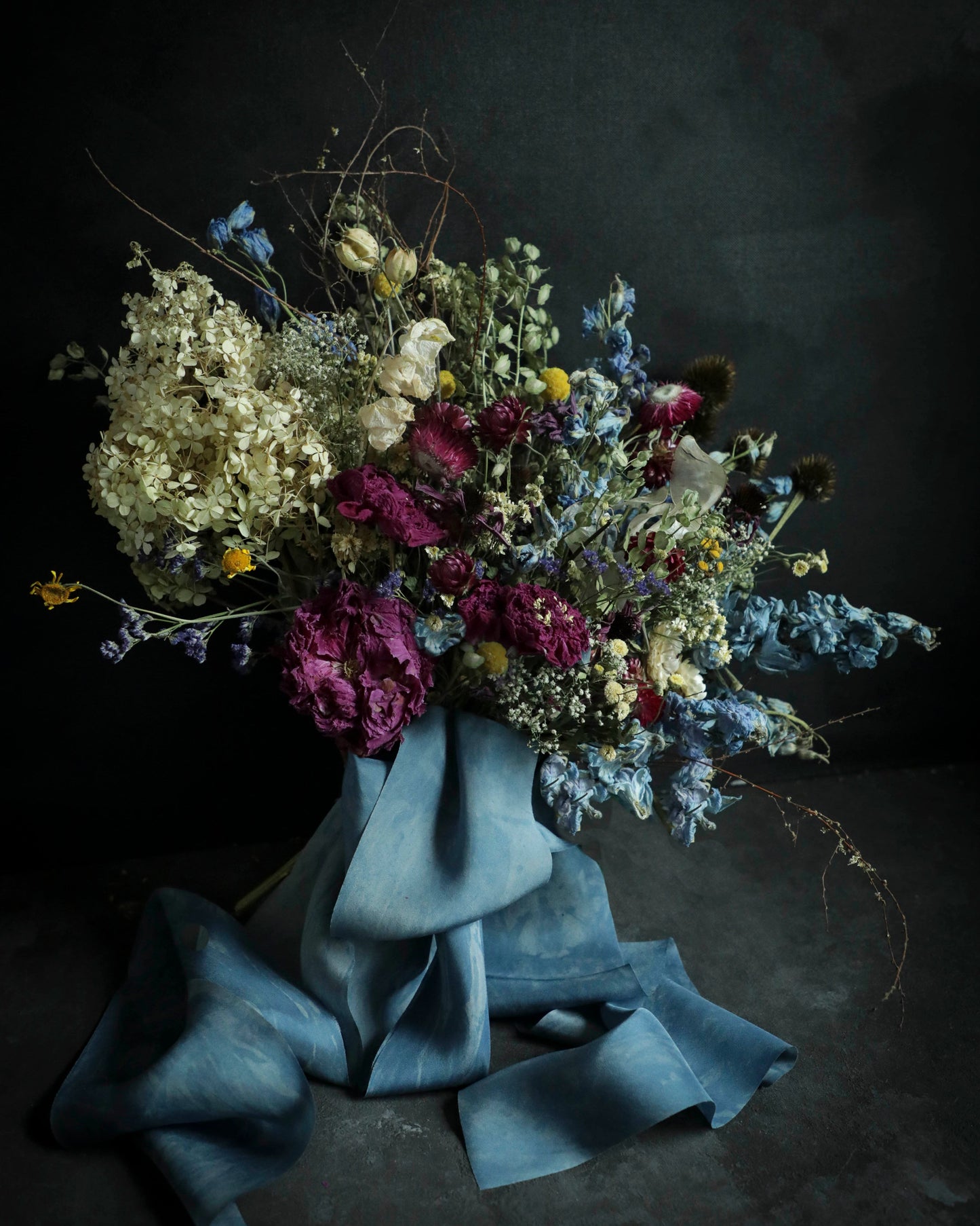 Bohemian Blue Silk Ribbon