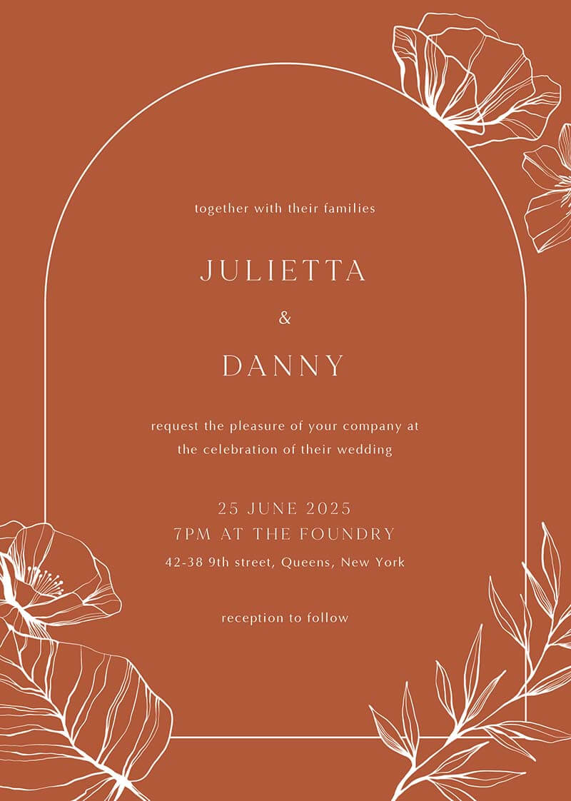 Bohemian Foil Wedding Invitations by Yunita Y.