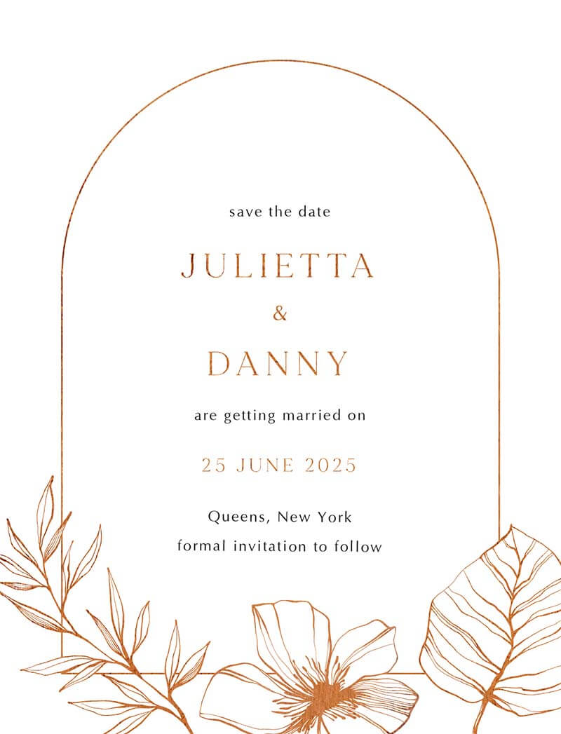 Bohemian Foil Save The Date Cards by Yunita Y.