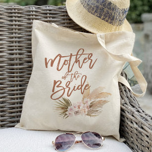 Boho Pampas Floral Mother of the Bride Tote Bag