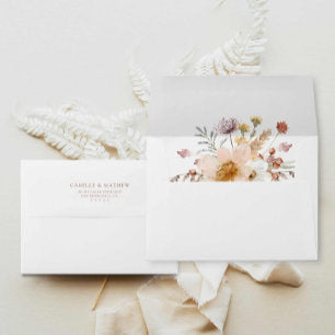 Boho Wildflower Wedding Invitation Envelope