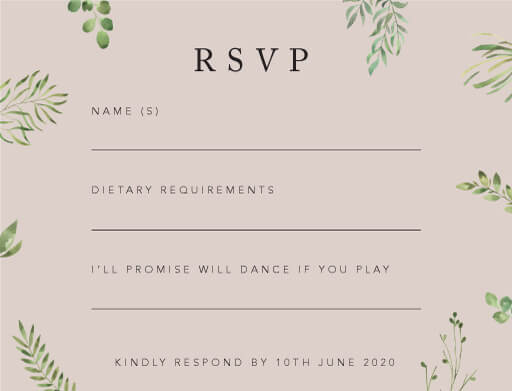Botanical Fun RSVP Cards by Joy