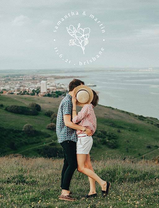 Botanical Seal Cloud Save The Date Cards by Liz C.