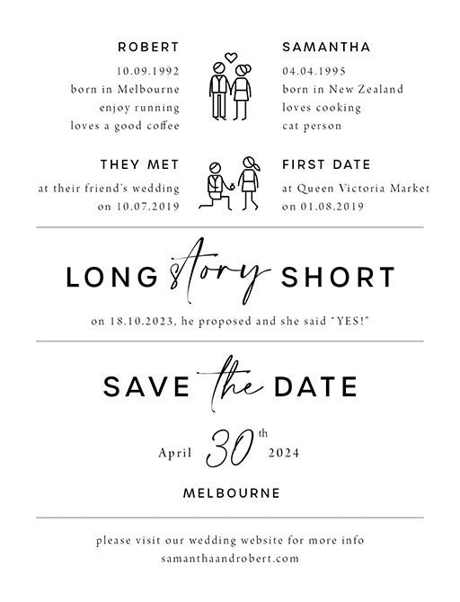 Boy Meets Girl Save The Date Cards by Putri N.