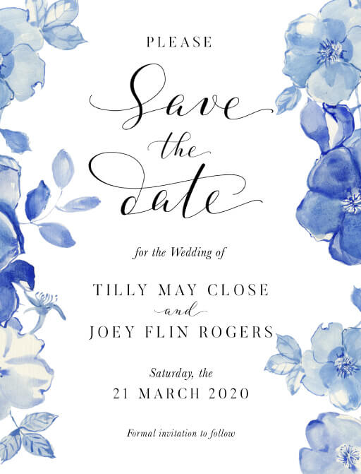 British Floral Save The Date Cards by Amelia S.