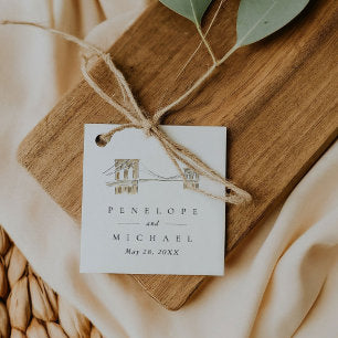 Brooklyn Bridge Chic New York City Wedding Favor Tags