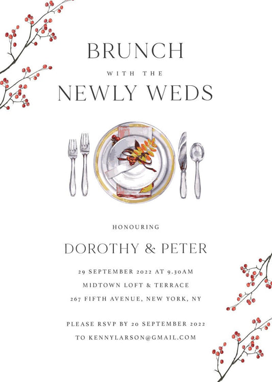 Brunch With Us Wedding Invitations by Yunita Y.