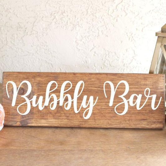 Bubbly Bar Wooden Sign