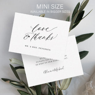 Budget love thanks script simple wedding thank you note card