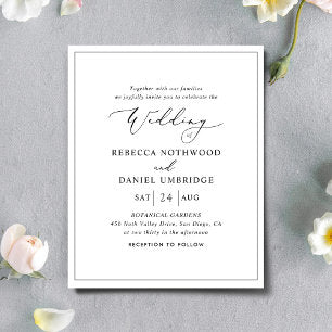 Budget Minimalistic All-in-One Wedding Invitation