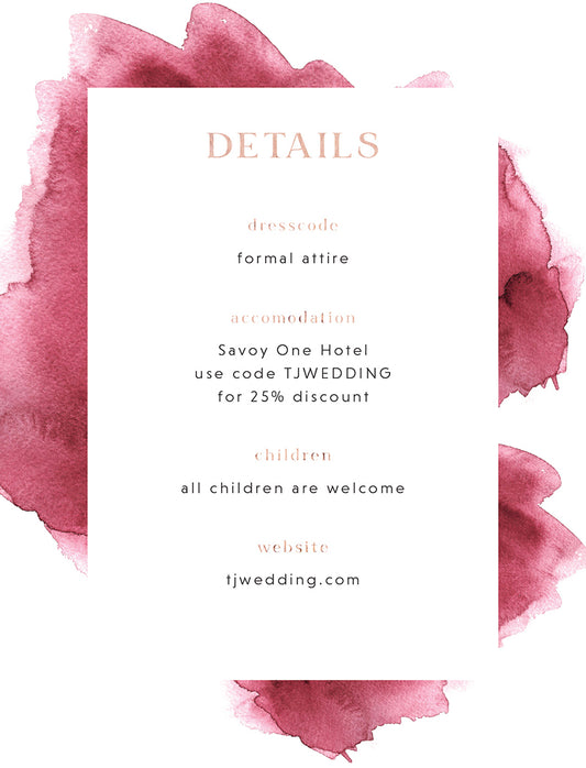 Burgundy Burst Information Card by Putri N.