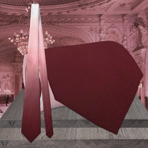 Burgundy To Pink Ombre Wedding Neck Tie
