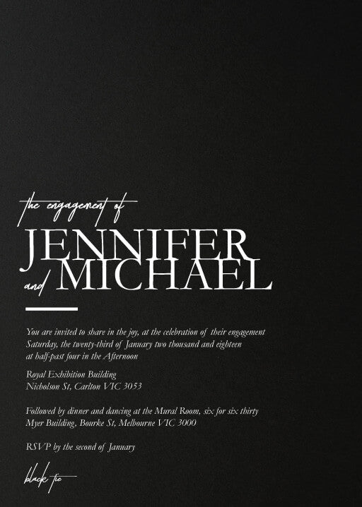 The BWM Engagement Invitations by James B.