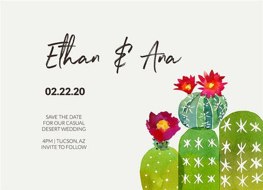Cacti Celebration Wedding Invitation