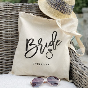 Calligraphy Bride Tote Bag