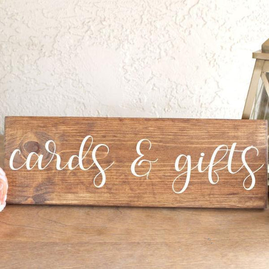 Cards and Gifts Wooden Gift Table Sign