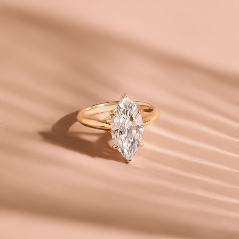 6 Prong Knife Edge Marquise Ring