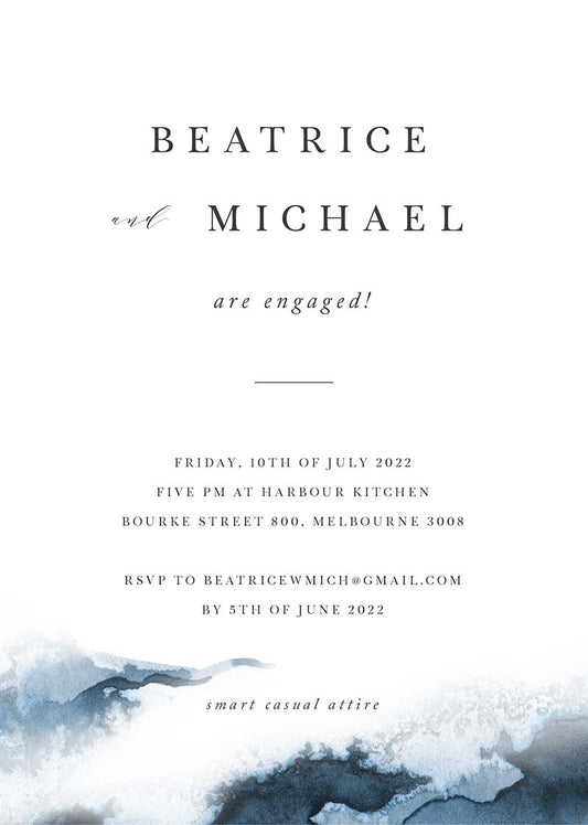Cerulean Blush Engagement Invitations by Joy