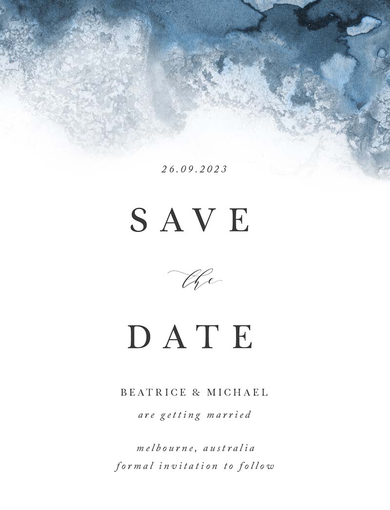 Cerulean Blush Save The Date Cards by Joy