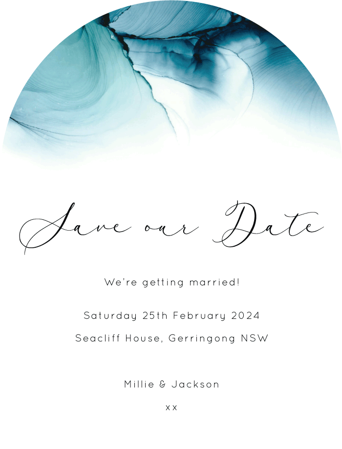 Cerulean Save The Date Cards by Amber B.