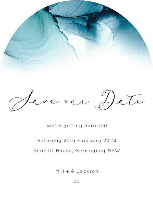 Cerulean Save The Date Cards by Amber B.