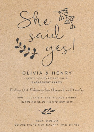Charcoal Rustic Engagement Invitations by Amelia S.