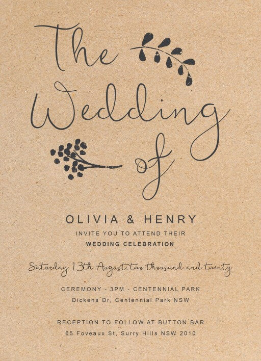 Charcoal Rustic Wedding Invitations by Amelia S.