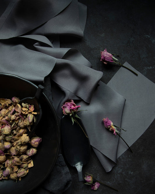 Charcoal Gray Silk Ribbon
