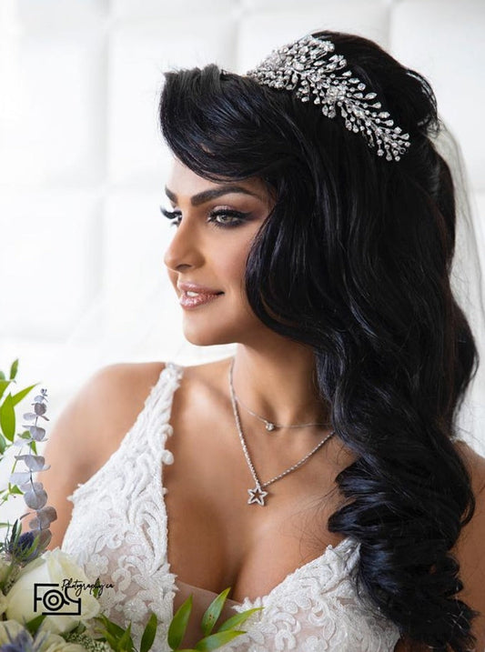 Charlotte Bridal Headband, Swarovski Wedding Headpiece