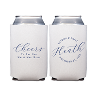 Cheers to the Newlyweds Wedding Can Cooler Favors