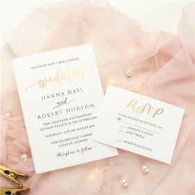 Chic Gold Hot Foil Wedding Invitations Swfi007