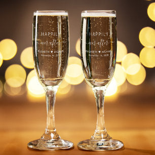 Chic Happily Ever After Wedding Champagne Flute