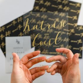 Simple Modern Budget Friendly Acrylic Wedding Invitations CAX003