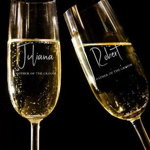 Chic Mother Father Of The Groom Wedding Champagne Flute