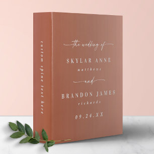Chic Ombre Terracotta & Blush Wedding Photo Album 3 Ring Binder