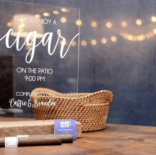 Cigar Bar Acrylic Wedding Sign