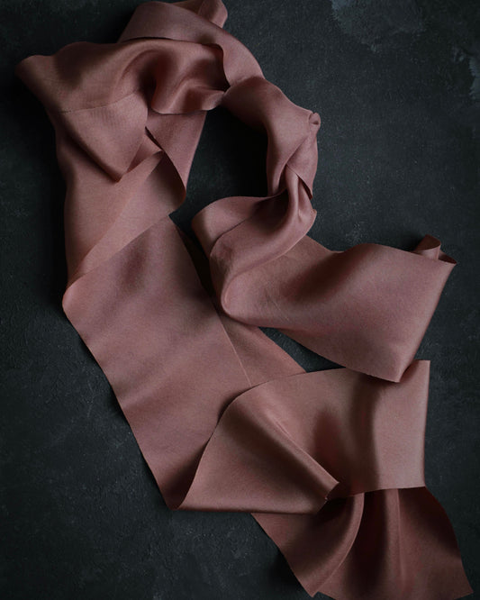 Copper Rose Organic Silk Ribbon
