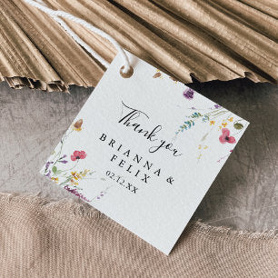 Classic Colorful Wild Floral Wedding Favor Tags