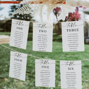 Classic Elegance Table Numbers Seating Chart