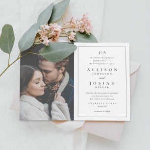 Classic Monogram Elegant Photo Wedding Invitation