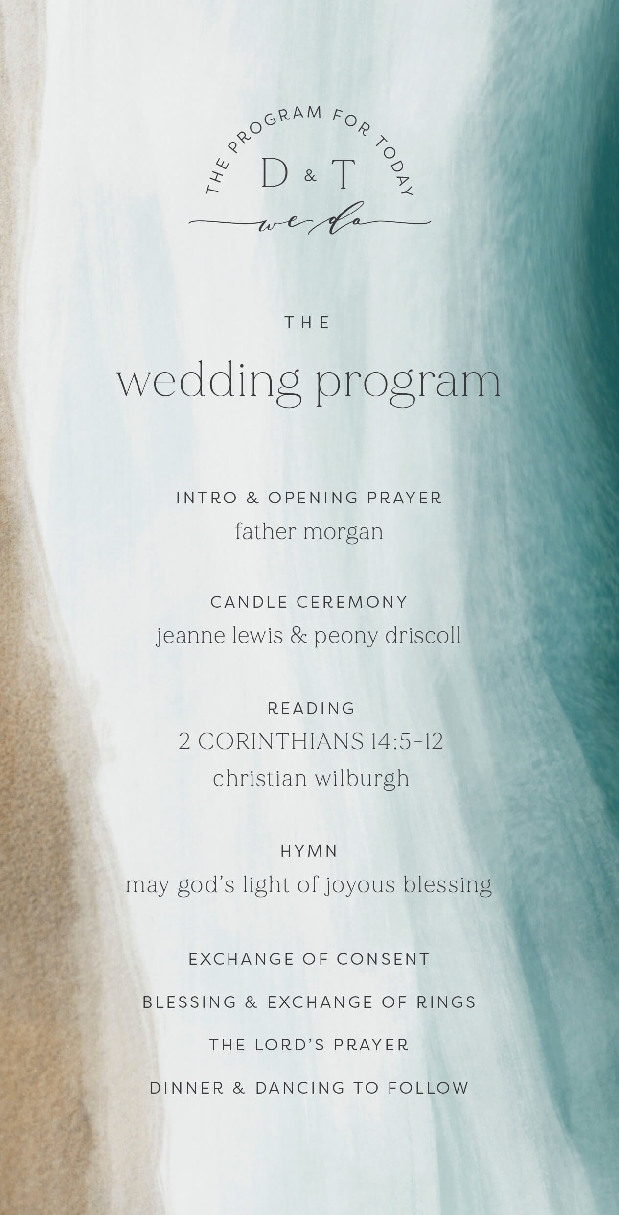 Coastal Seaside Wedding Program by Yunita Y.