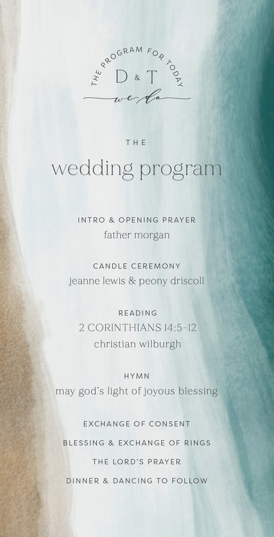 Coastal Seaside Wedding Program by Yunita Y.