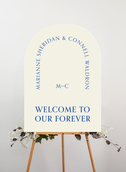 Cobalt Wedding Sign by Putri N.