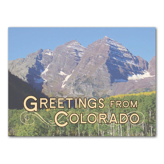 Greetings From Colorado Wood Veneer Postcard